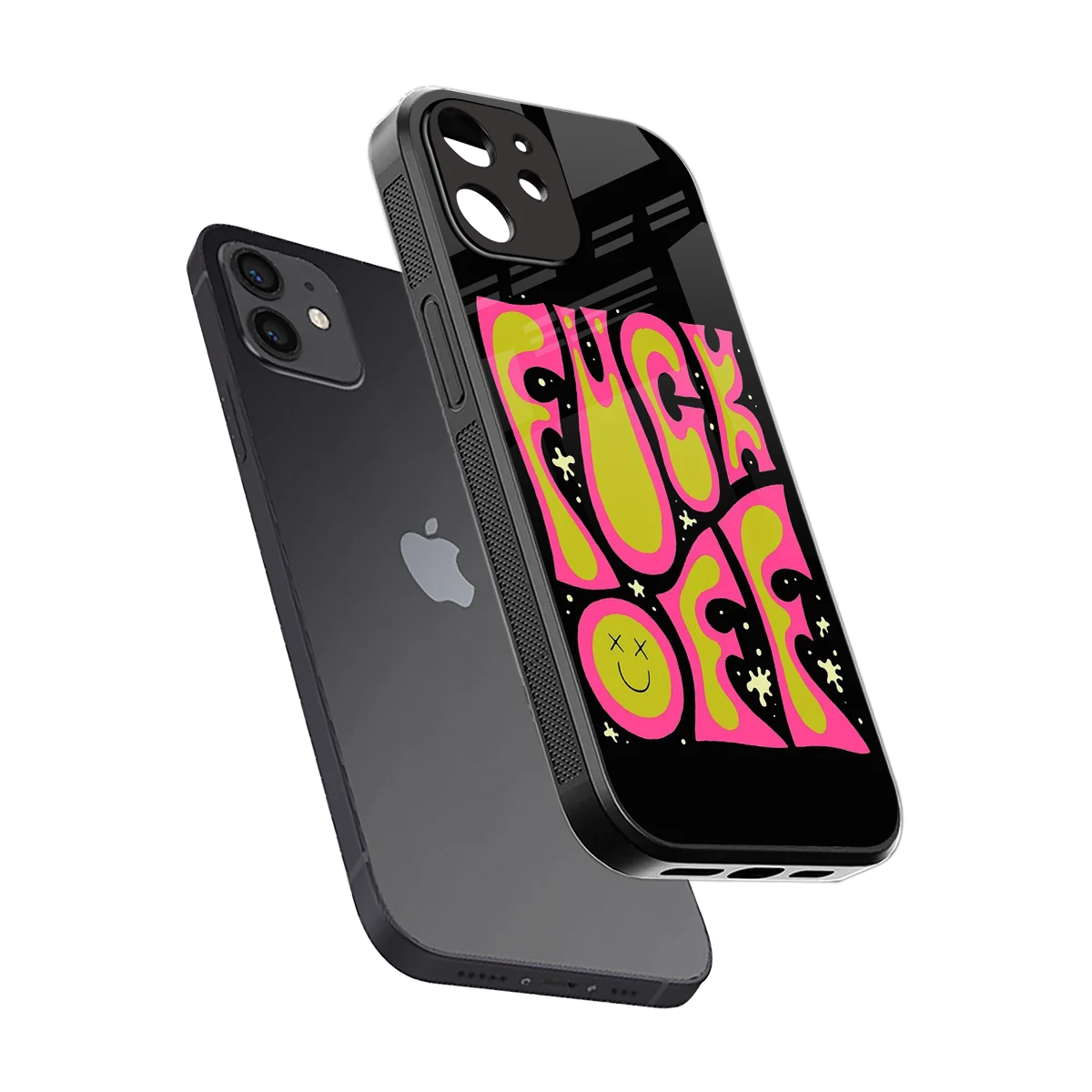 Buzz Off sleek iphone 12 cover with tempered glass back and TPU edges
