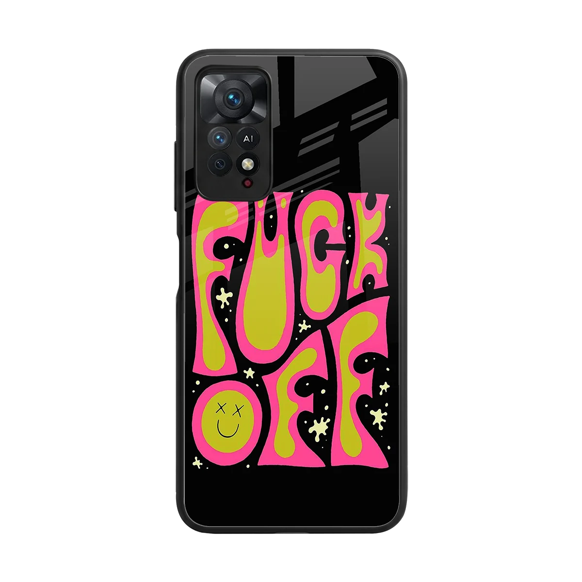 Buzz Off back phone cover | glass case for redmi note 11 pro