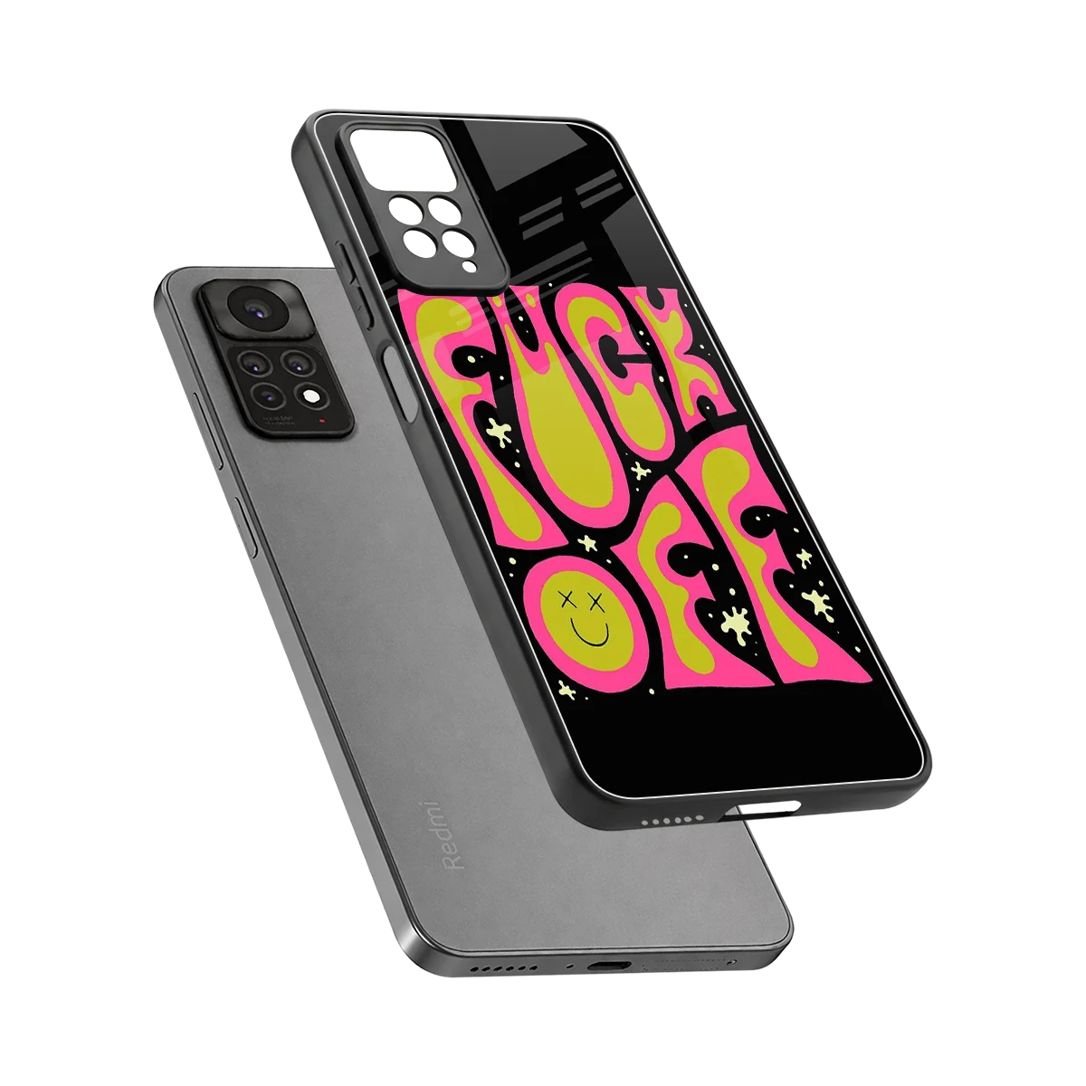 Buzz Off sleek redmi note 11 pro cover with tempered glass back and TPU edges