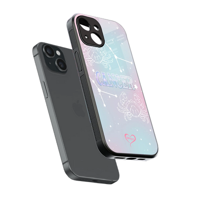 Cancer Aura sleek iphone 14 cover with tempered glass back and TPU edges