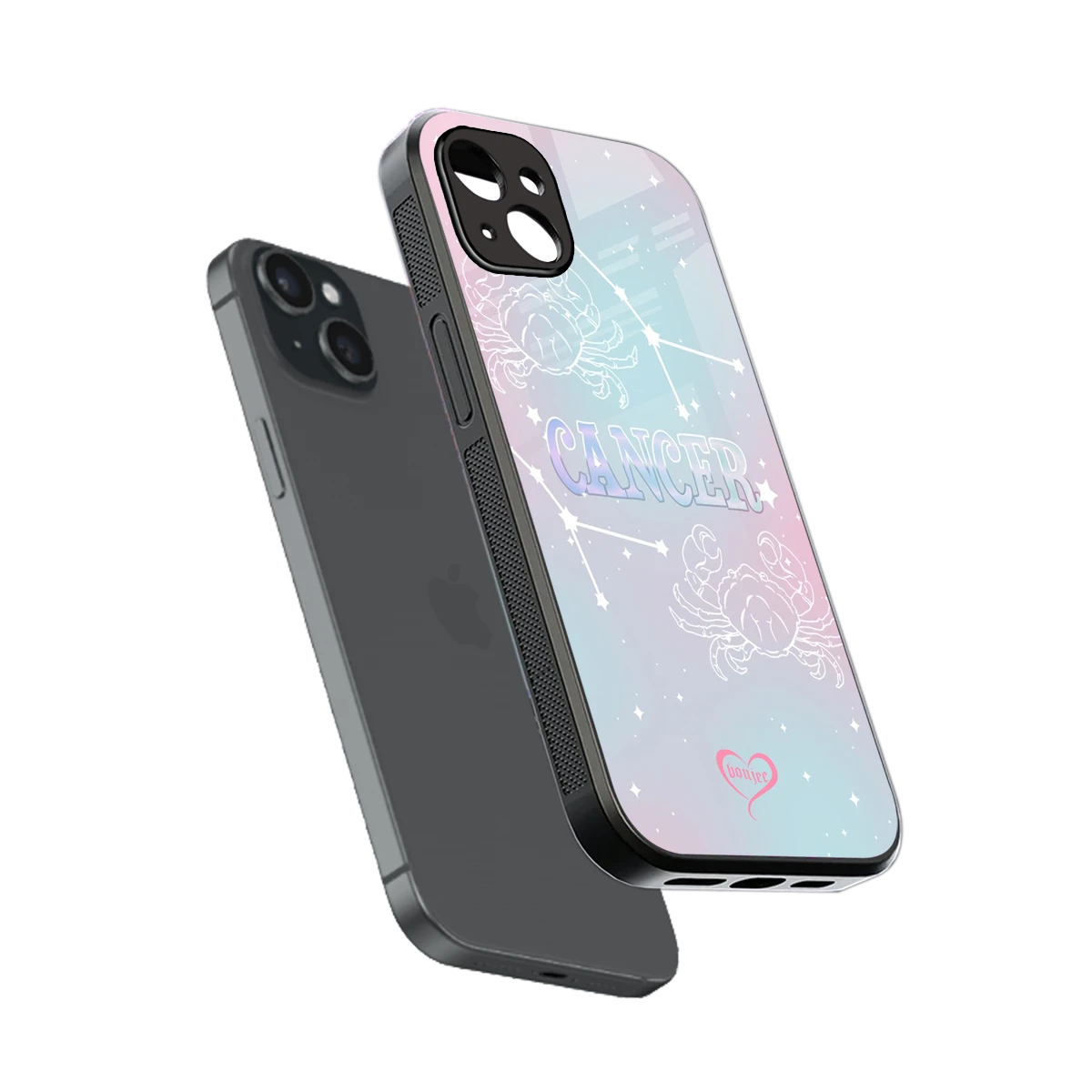 Cancer Aura sleek iphone 14 plus cover with tempered glass back and TPU edges