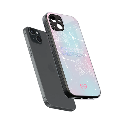 Cancer Aura sleek iphone 14 plus cover with tempered glass back and TPU edges