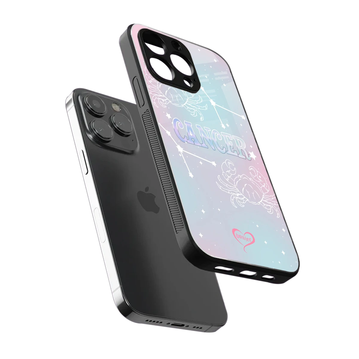 Cancer Aura sleek iphone 15 pro max cover with tempered glass back and TPU edges