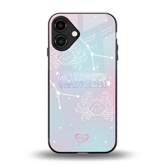 Cancer Aura back phone cover | glass case for iphone 16 plus