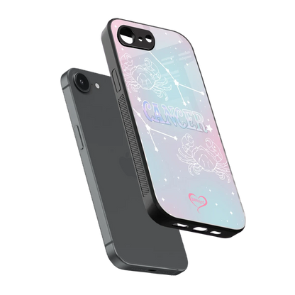 Cancer Aura sleek iphone 17e cover with tempered glass back and TPU edges