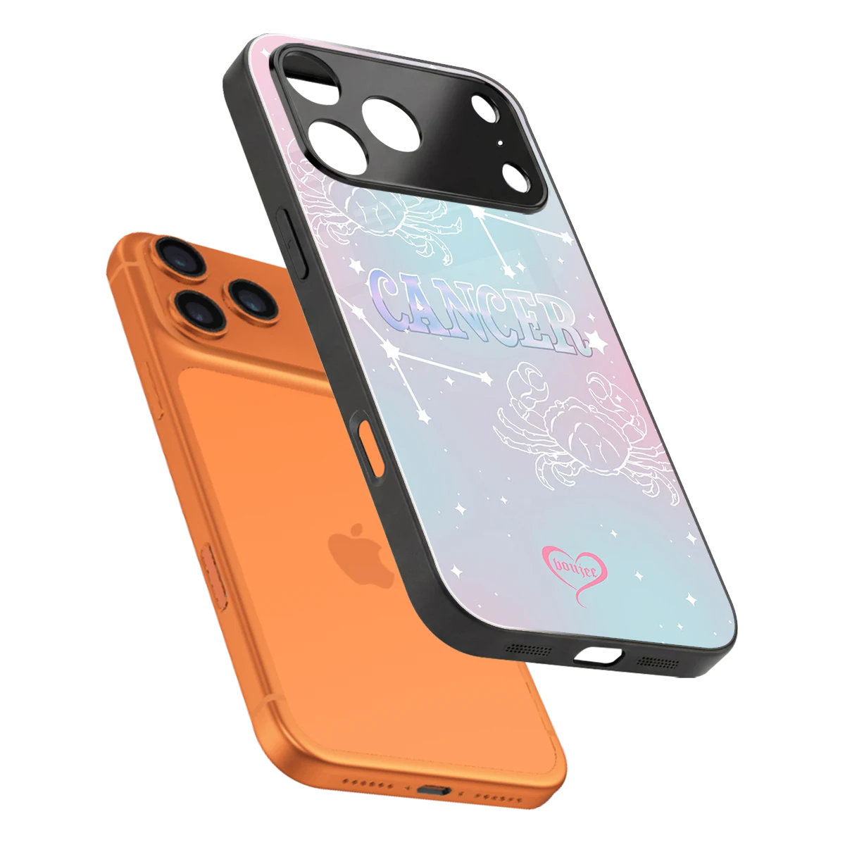 Cancer Aura sleek iphone 17 pro cover with tempered glass back and TPU edges