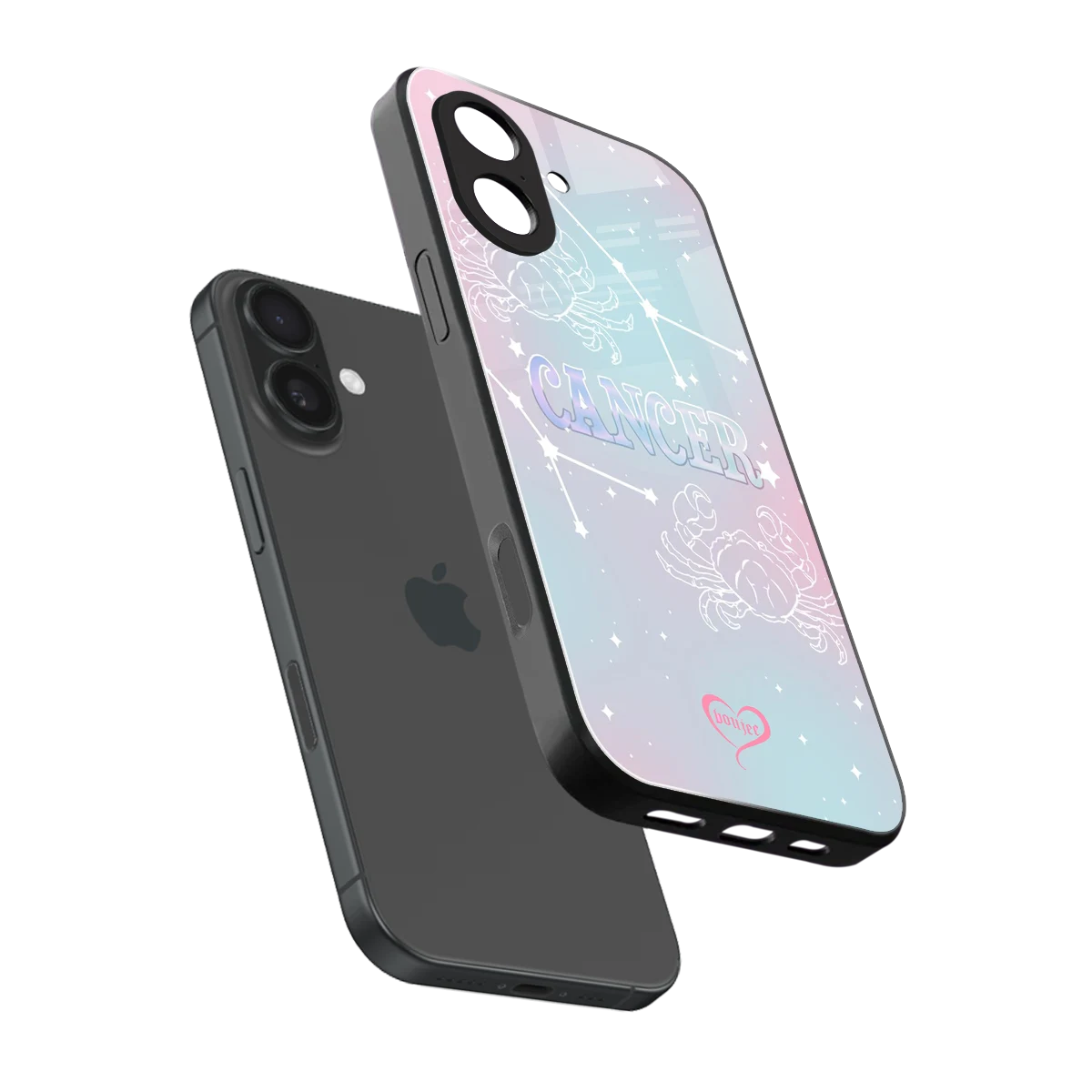 Cancer Aura sleek iphone 17 cover with tempered glass back and TPU edges