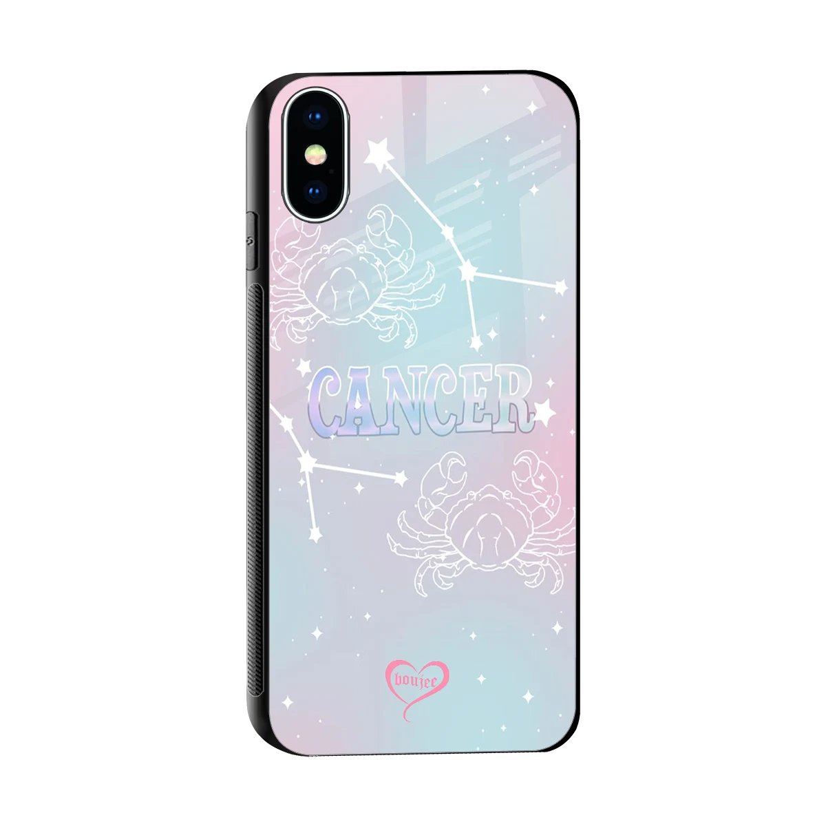 Cancer Aura sleek iphone x cover with tempered glass back and TPU edges