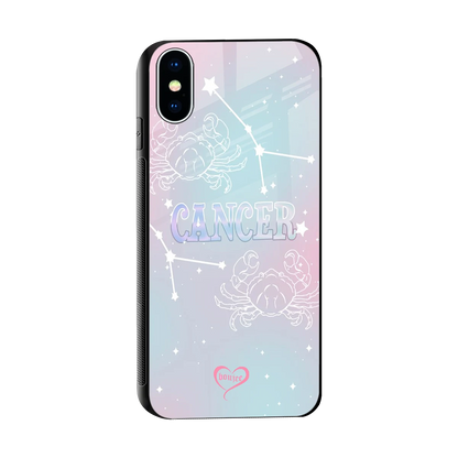 Cancer Aura sleek iphone x cover with tempered glass back and TPU edges