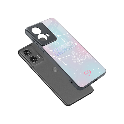 Cancer Aura sleek motorola edge 50 fusion cover with tempered glass back and TPU edges