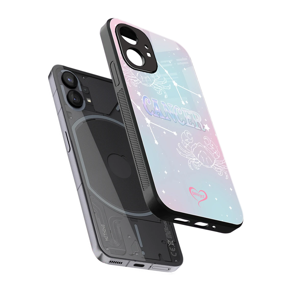 Cancer Aura sleek nothing phone 1 cover with tempered glass back and TPU edges
