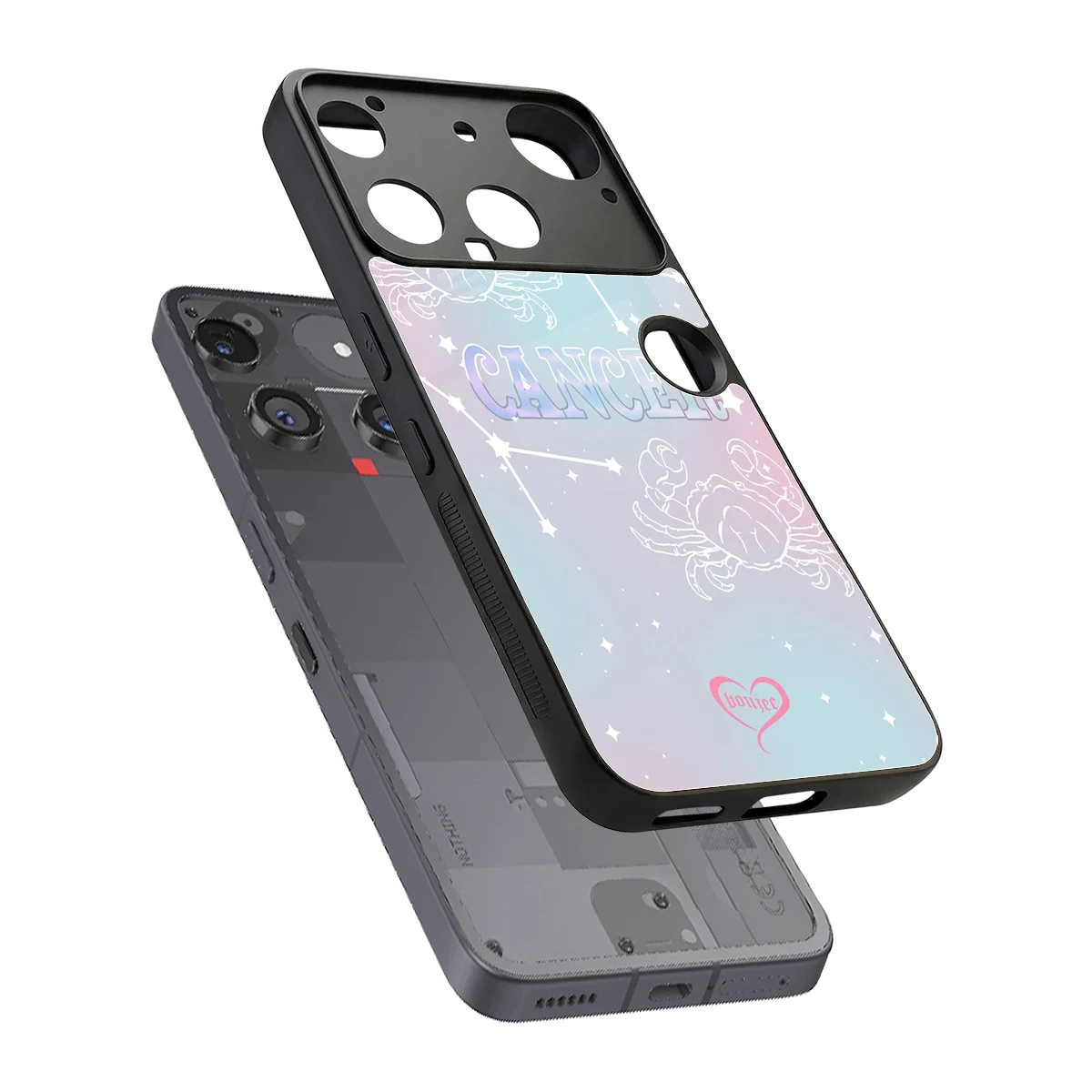 Cancer Aura sleek nothing phone 3 cover with tempered glass back and TPU edges