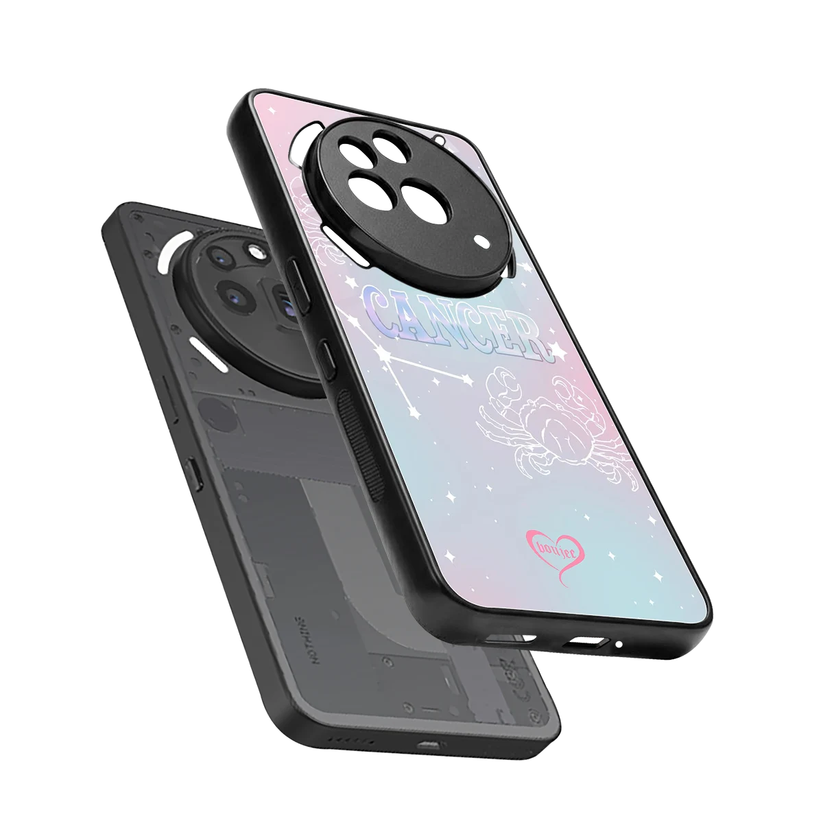 Cancer Aura sleek nothing phone 3a pro cover with tempered glass back and TPU edges
