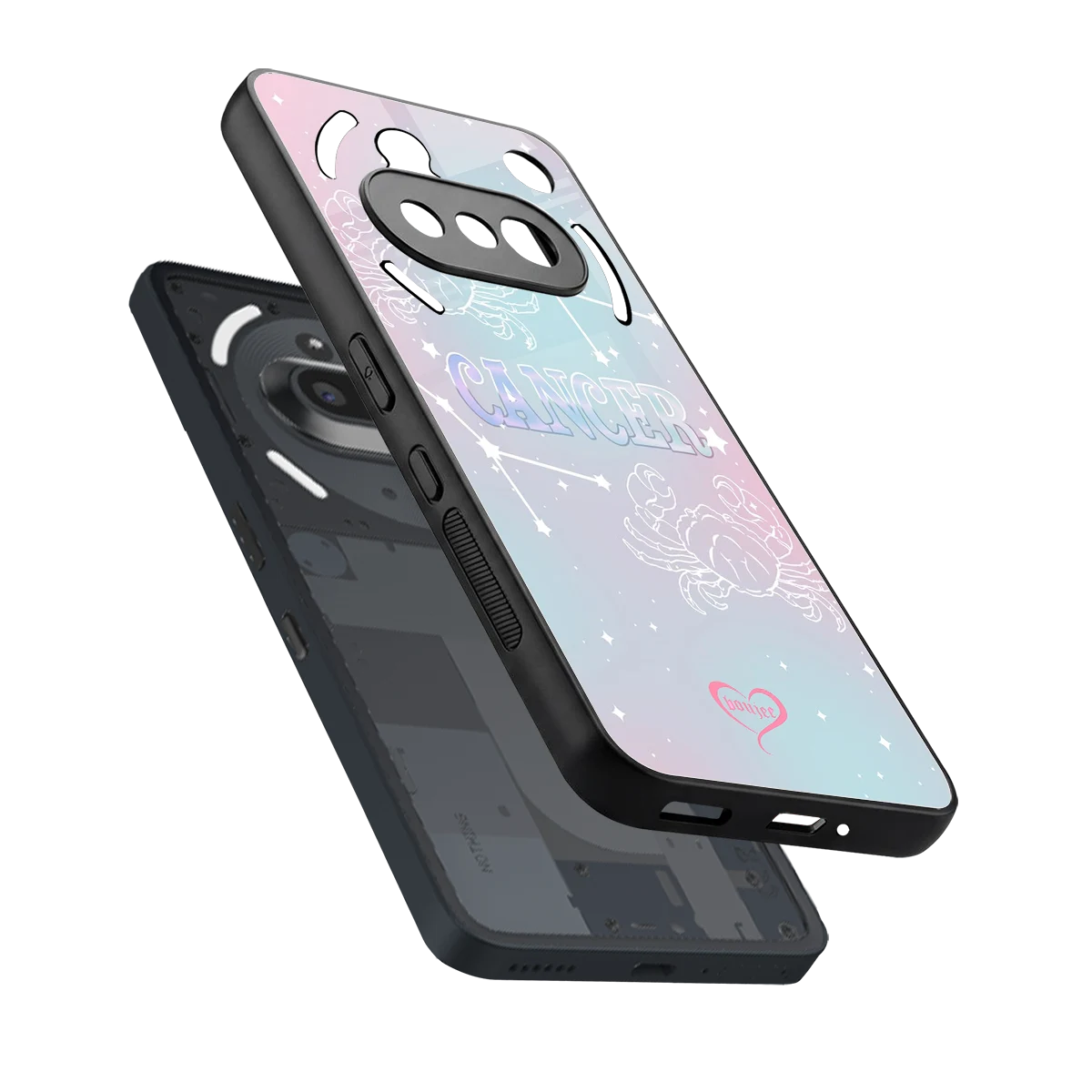 Cancer Aura sleek nothing phone 3a cover with tempered glass back and TPU edges