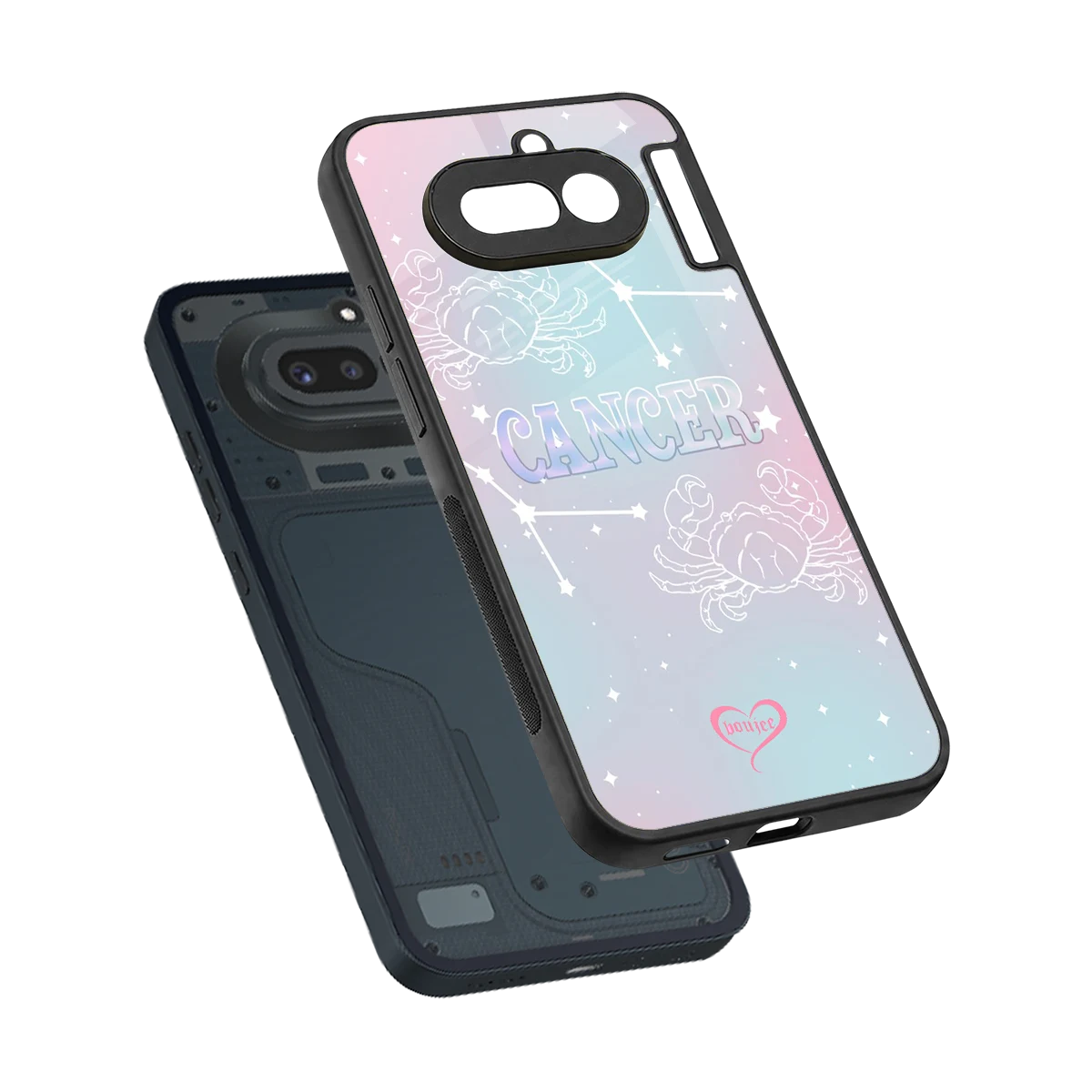 Cancer Aura sleek nothing phone 4a cover with tempered glass back and TPU edges