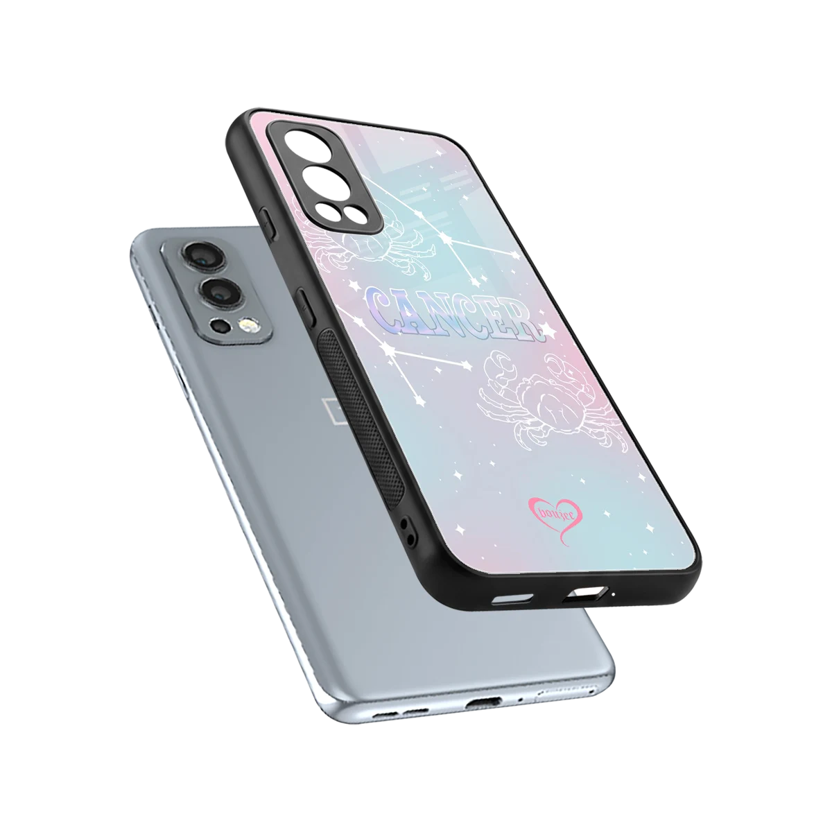 Cancer Aura sleek oneplus nord 2 cover with tempered glass back and TPU edges