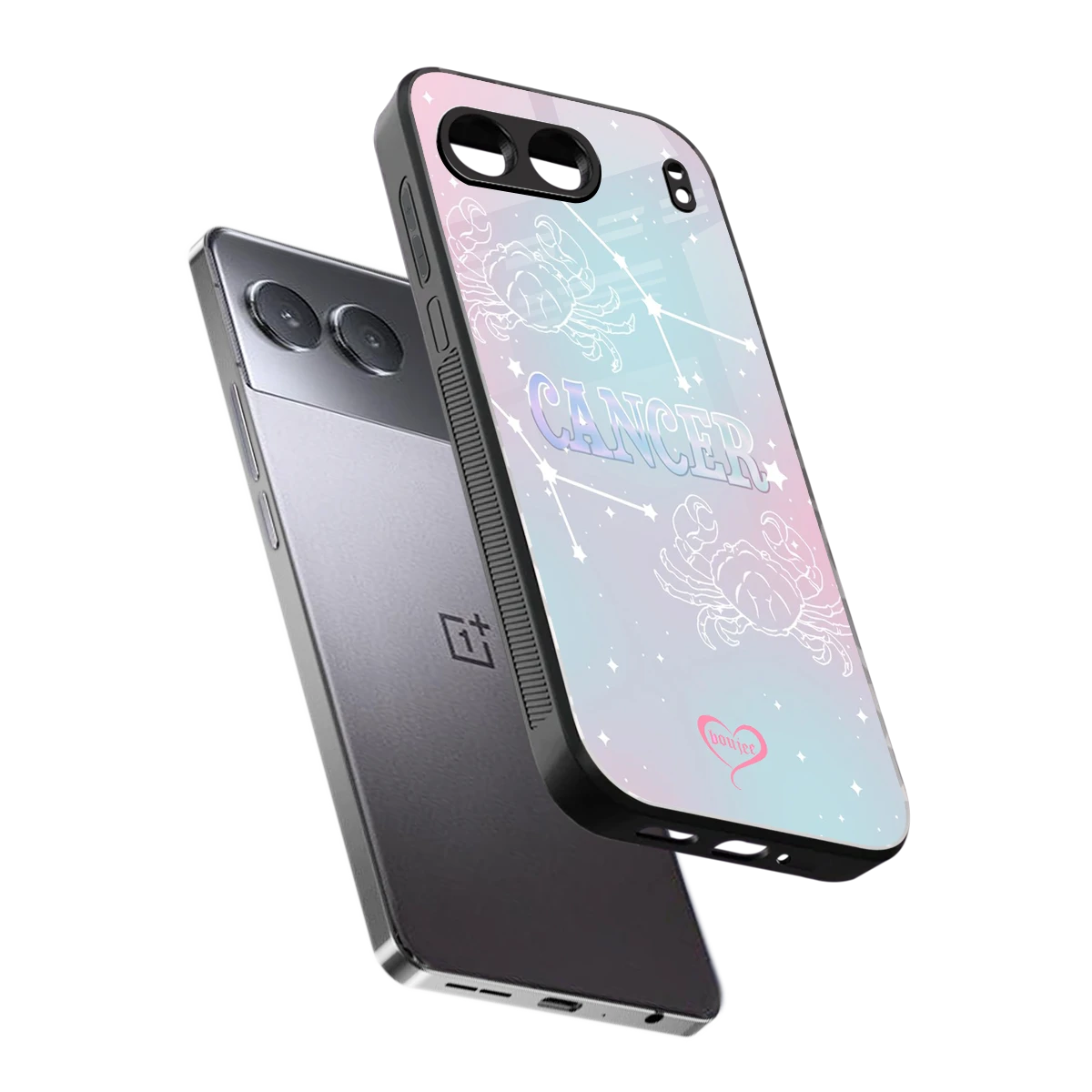 Cancer Aura sleek oneplus nord 4 cover with tempered glass back and TPU edges