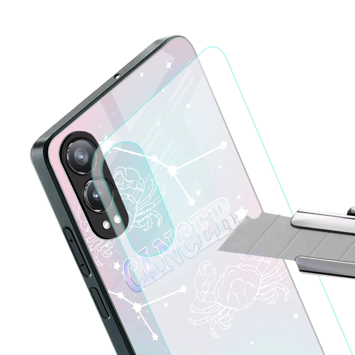 Cancer Aura stylish phone case for oneplus nord ce 4 lite | glossy glass and slim fit