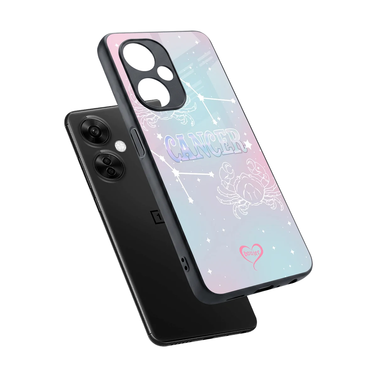 Cancer Aura sleek oneplus nord ce 3 lite cover with tempered glass back and TPU edges