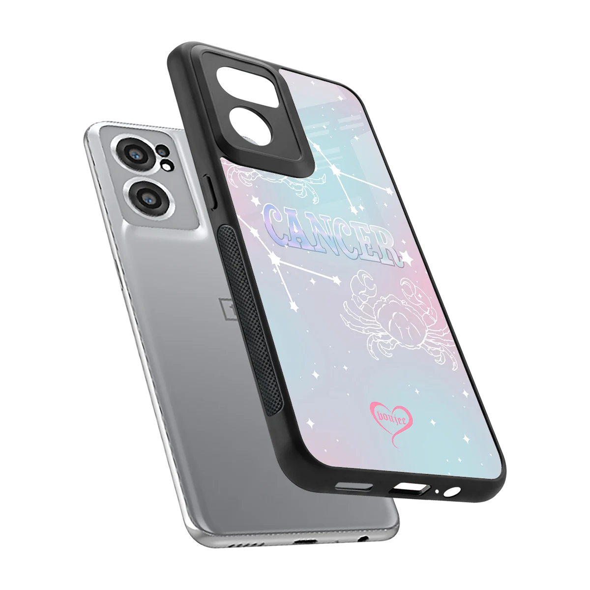 Cancer Aura sleek oneplus nord ce 2 cover with tempered glass back and TPU edges