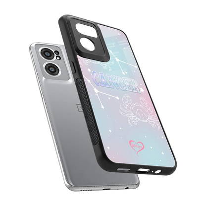 Cancer Aura sleek oneplus nord ce 2 cover with tempered glass back and TPU edges
