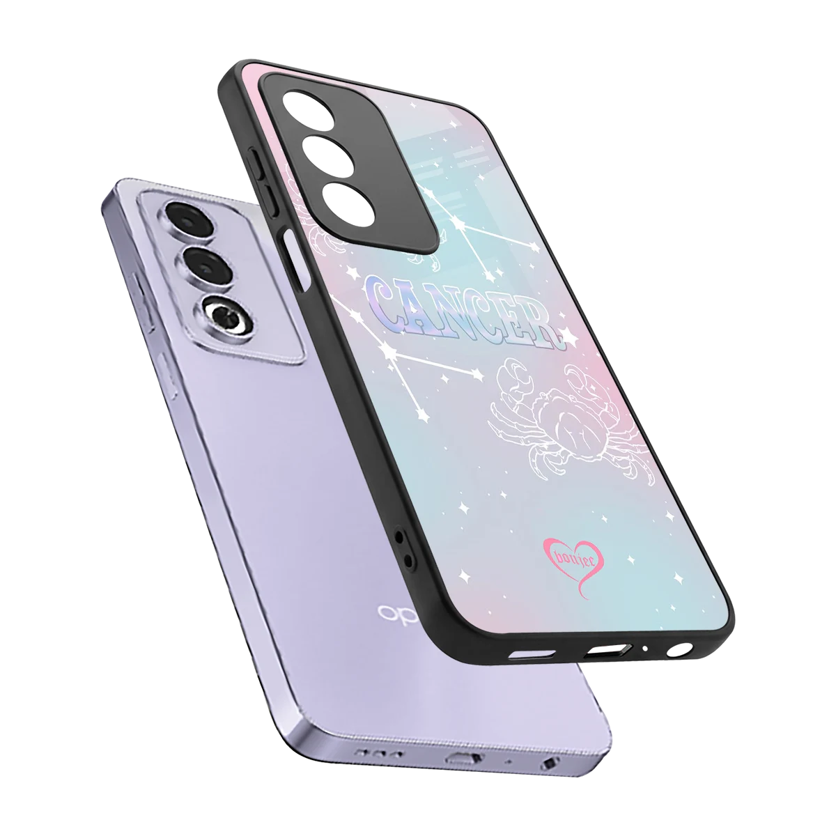 Cancer Aura sleek oppo a3 pro cover with tempered glass back and TPU edges