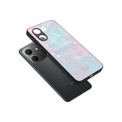 Cancer Aura sleek oppo a5x 5g cover with tempered glass back and TPU edges
