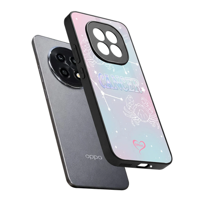 Cancer Aura sleek oppo f29 pro 5g cover with tempered glass back and TPU edges