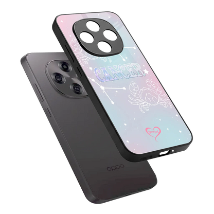 Cancer Aura sleek oppo f31 pro 5g cover with tempered glass back and TPU edges