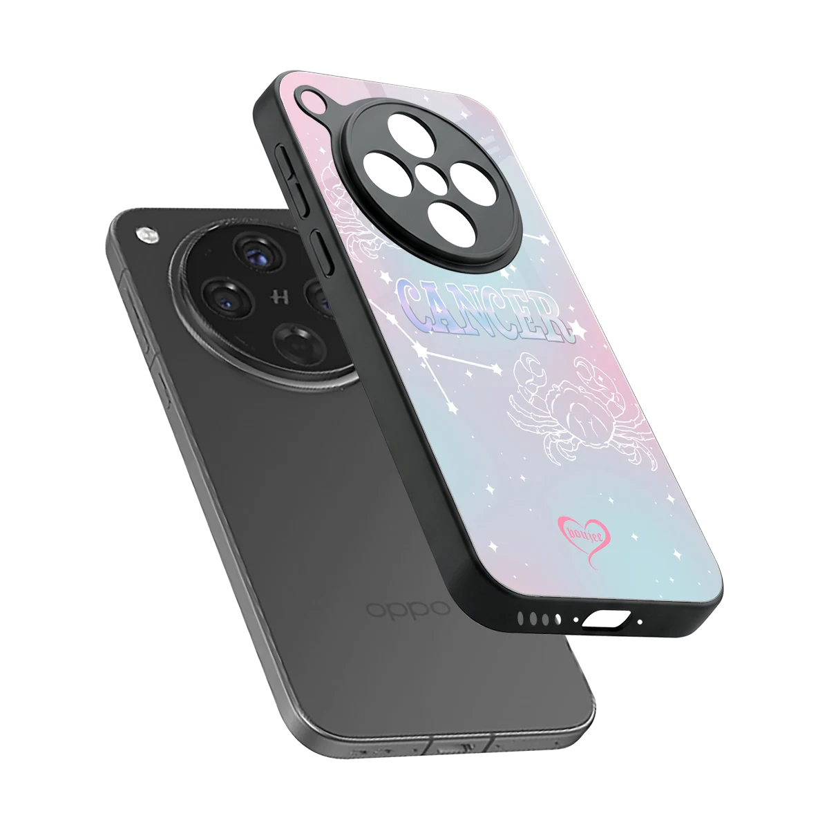 Cancer Aura sleek oppo find x8 cover with tempered glass back and TPU edges