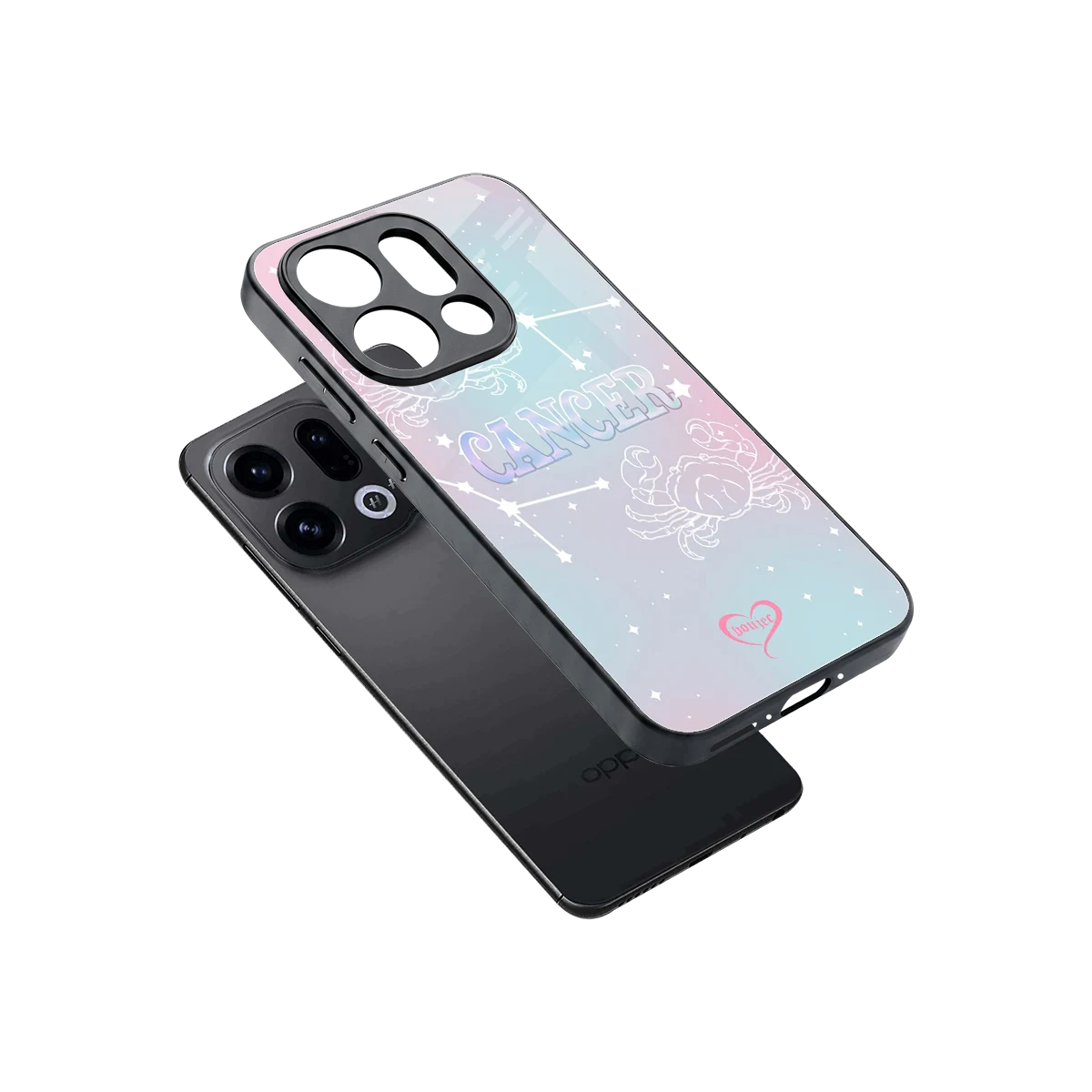 Cancer Aura sleek oppo find x9 cover with tempered glass back and TPU edges
