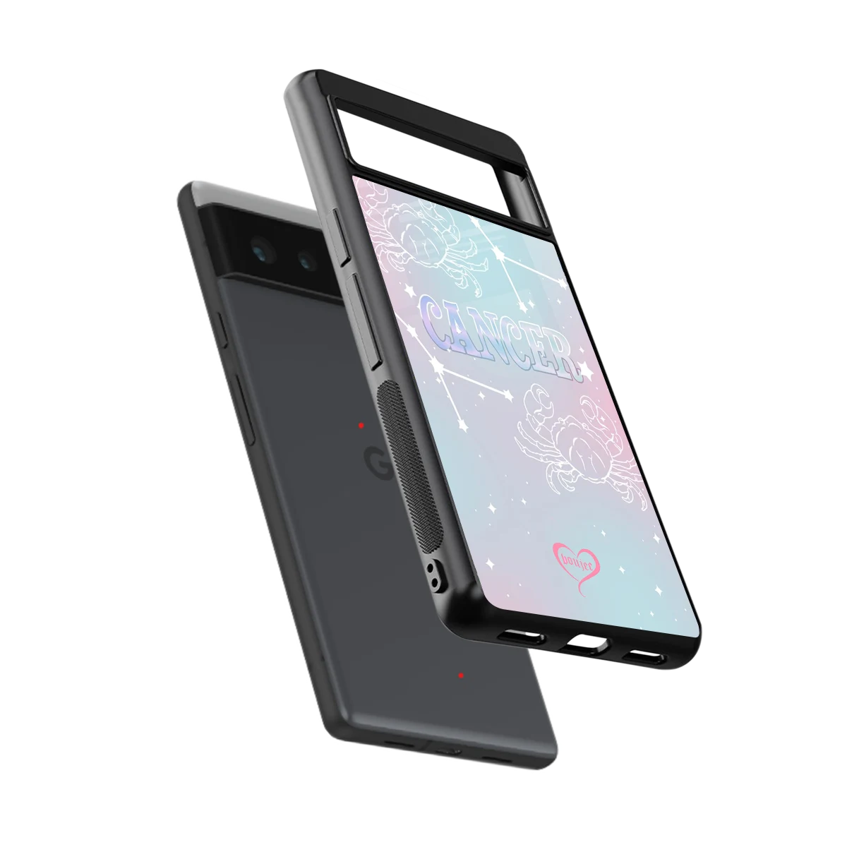 Cancer Aura sleek google pixel 6a cover with tempered glass back and TPU edges