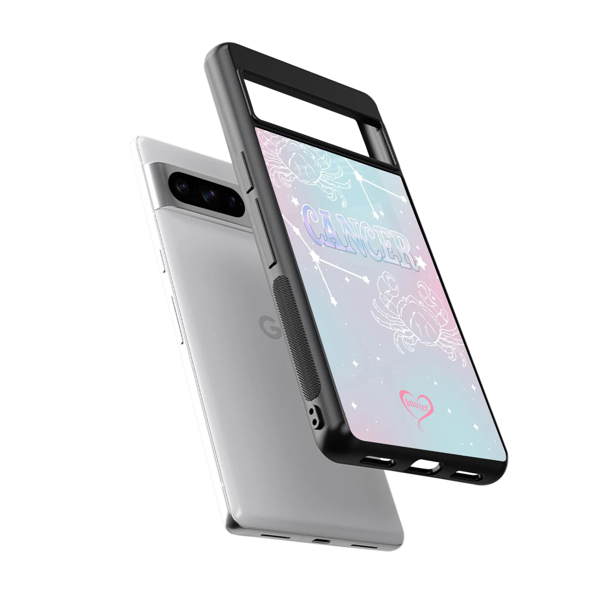 Cancer Aura sleek google pixel 8 pro cover with tempered glass back and TPU edges