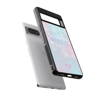 Cancer Aura sleek google pixel 8 cover with tempered glass back and TPU edges