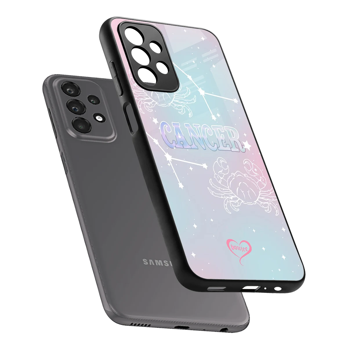 Cancer Aura sleek samsung galaxy a23 cover with tempered glass back and TPU edges