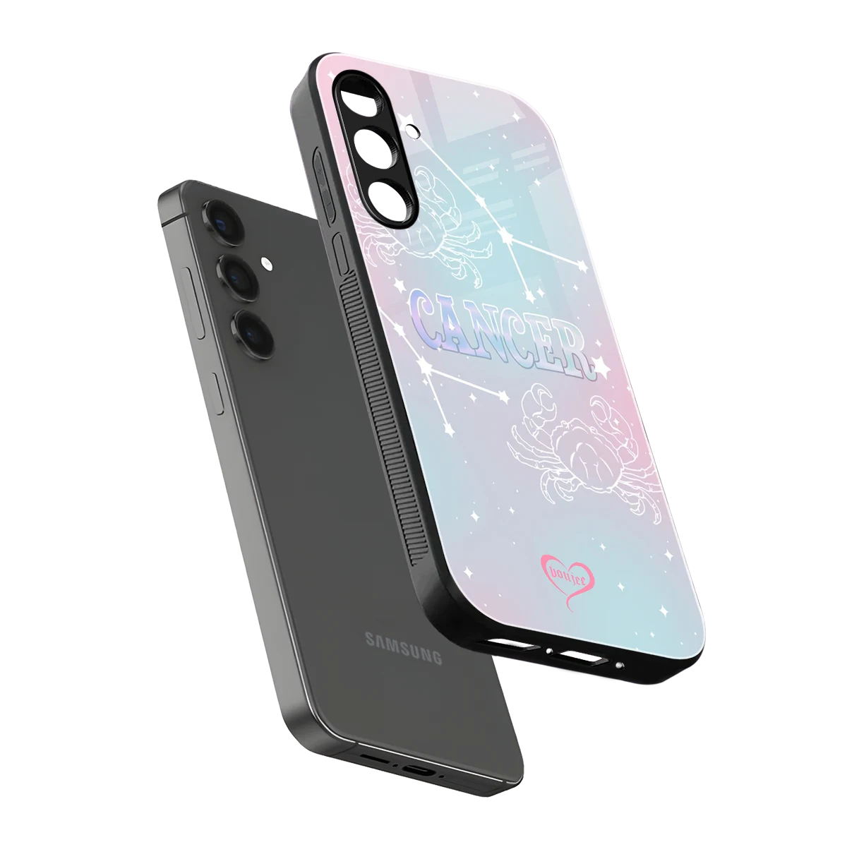 Cancer Aura sleek samsung galaxy m34 5g cover with tempered glass back and TPU edges