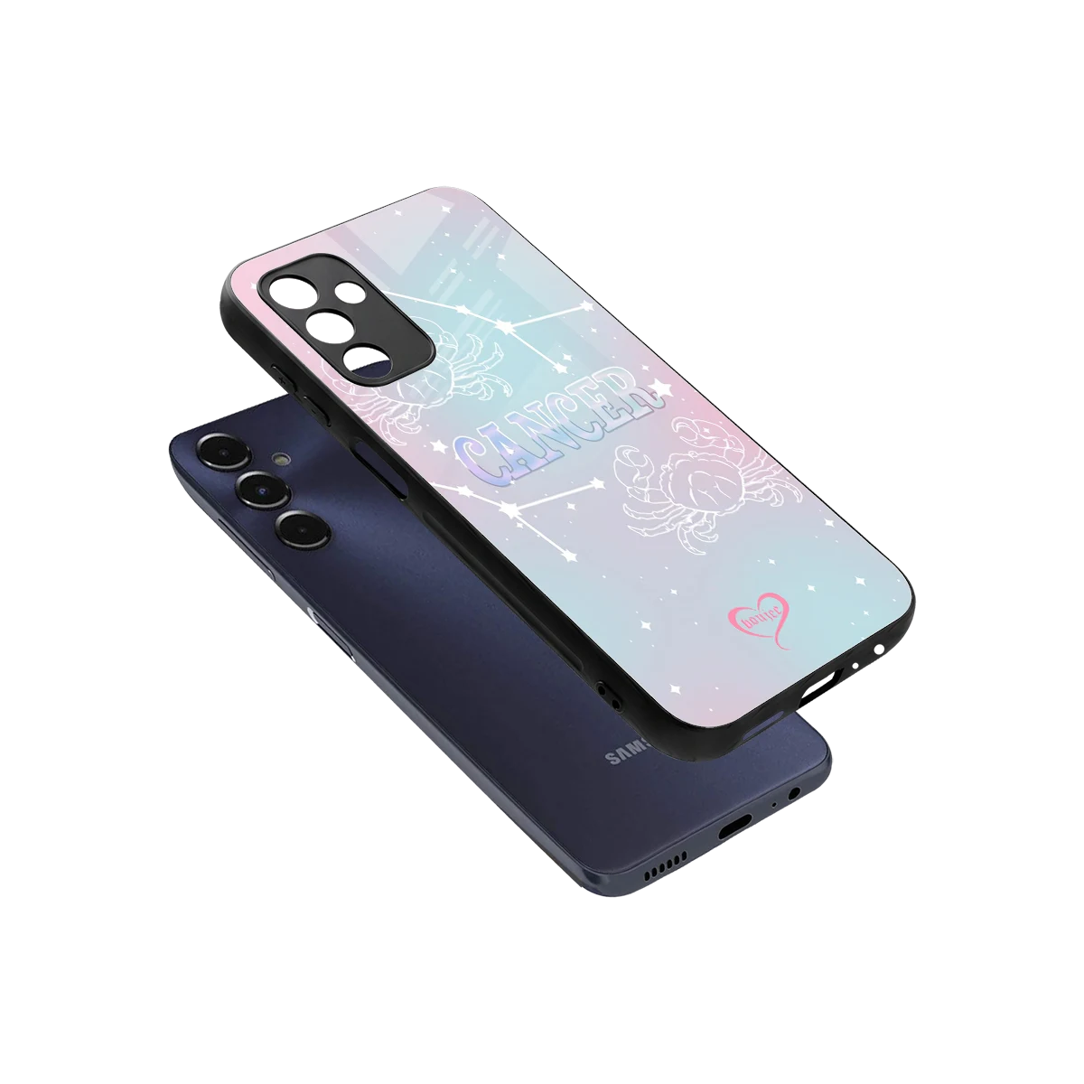 Cancer Aura sleek samsung galaxy m14 5g cover with tempered glass back and TPU edges