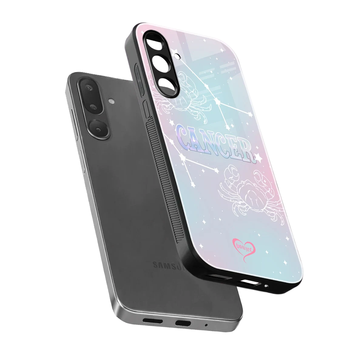 Cancer Aura sleek samsung galaxy m36 5g cover with tempered glass back and TPU edges