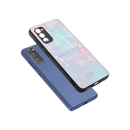 Cancer Aura sleek samsung galaxy s20 fe cover with tempered glass back and TPU edges