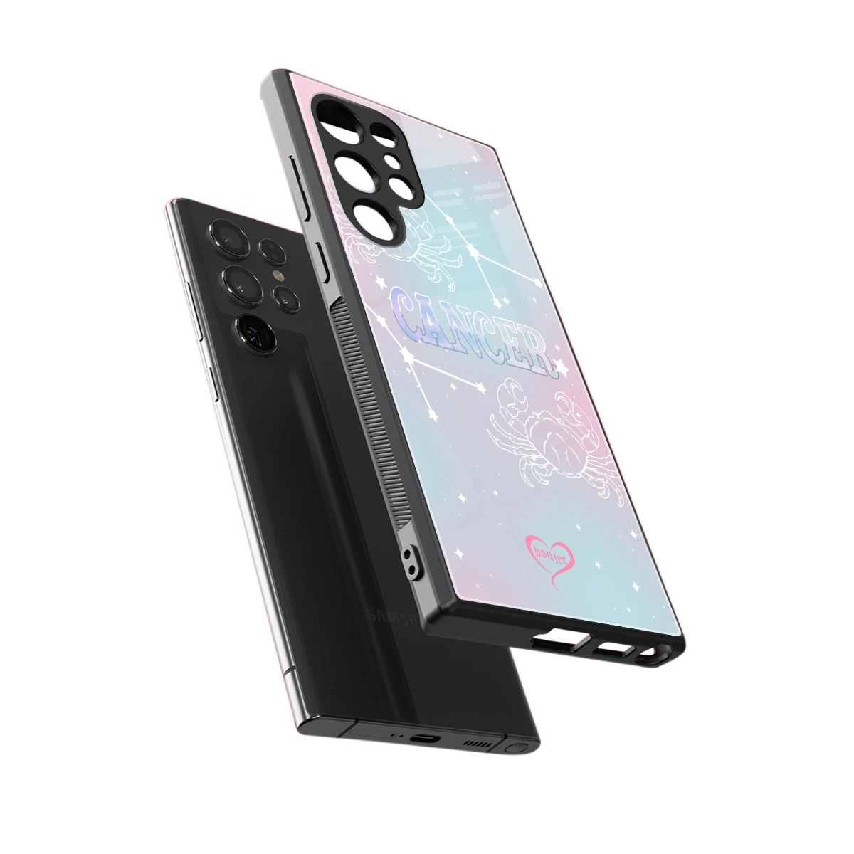 Cancer Aura sleek samsung galaxy s23 ultra cover with tempered glass back and TPU edges