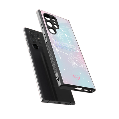 Cancer Aura sleek samsung galaxy s23 ultra cover with tempered glass back and TPU edges