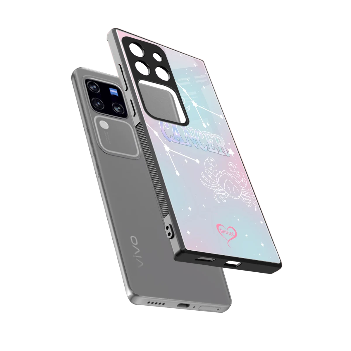 Cancer Aura sleekvivo v30 pro cover with tempered glass back and TPU edges