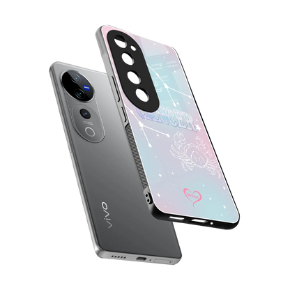 Cancer Aura sleek vivo v40 pro cover with tempered glass back and TPU edges