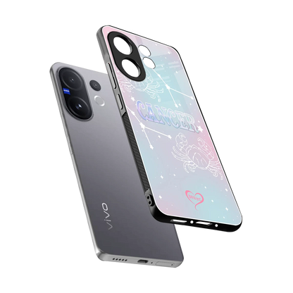 Cancer Aura sleek vivo v60 cover with tempered glass back and TPU edges
