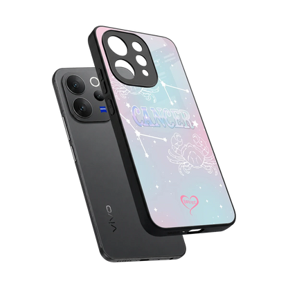 Cancer Aura sleek vivo v70 elite cover with tempered glass back and TPU edges