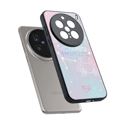 Cancer Aura sleek vivo x200 pro cover with tempered glass back and TPU edges
