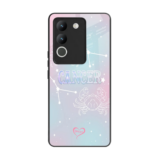 Cancer Aura back phone cover | glass case for vivo y200 5g
