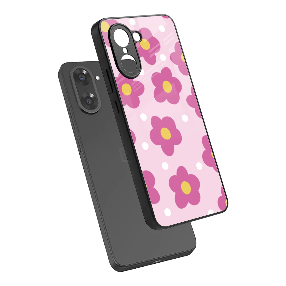 Candy Flower sleek oneplus nord ce5 5g cover with tempered glass back and TPU edges