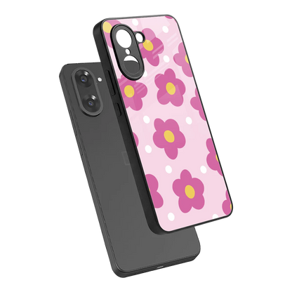 Candy Flower sleek oneplus nord ce5 5g cover with tempered glass back and TPU edges