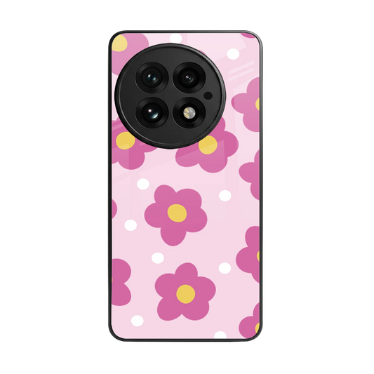Candy Flower back phone cover | glass case for oneplus 13